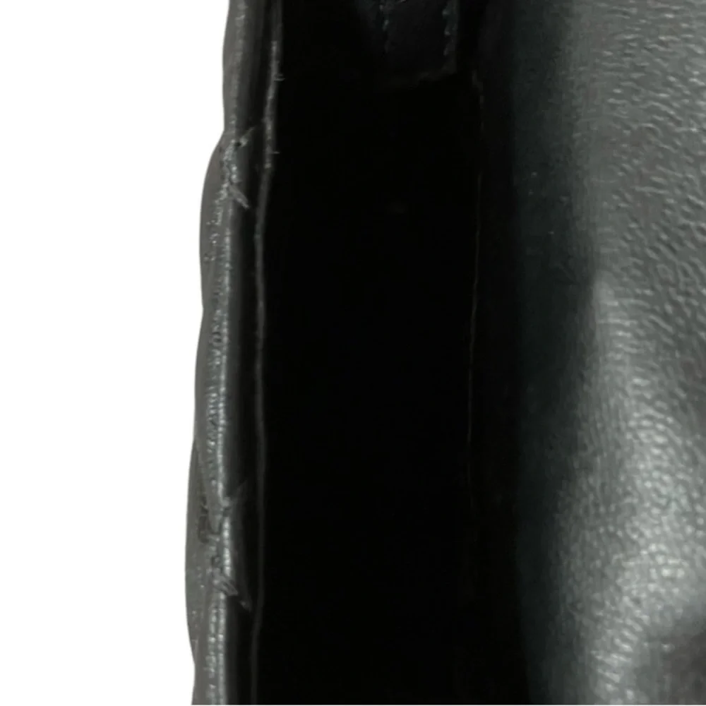 Micheal Kors Sloane black quilted leather crossbody gold hardware snap closure